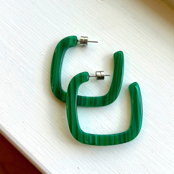 machete Jewelry Machete Square Hoops In Malachite Green Poshmark